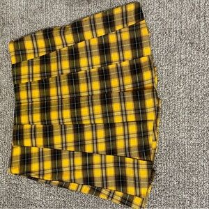 Forever 21 Yellow Plaid Mini Skirt